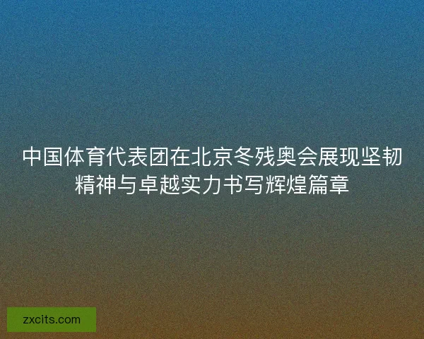 中国体育代表团在北京冬残奥会展现坚韧精神与卓越实力书写辉煌篇章